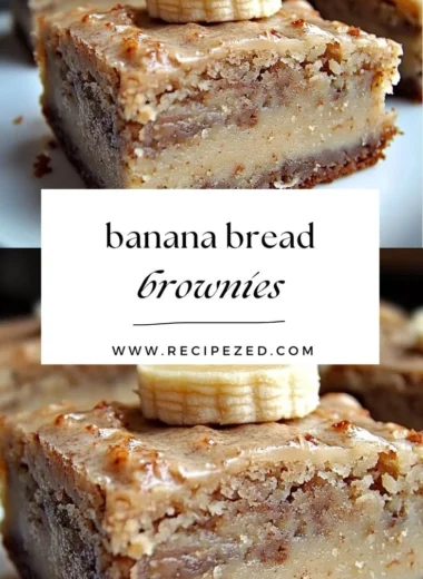 Delicious banana bread brownies topped with chocolate and nuts