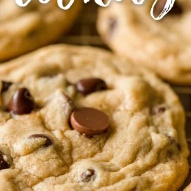 Delicious freshly baked chocolate chip cookies on a cooling rack