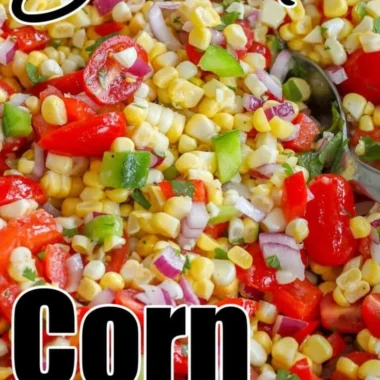 Delicious summer corn salad with fresh ingredients and vibrant colors