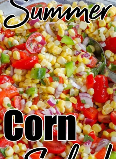 Delicious summer corn salad with fresh ingredients and vibrant colors
