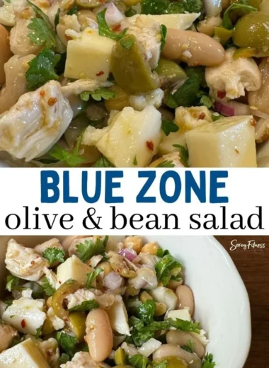 Colorful Blue Zone Bean Salad with various legumes and fresh vegetables
