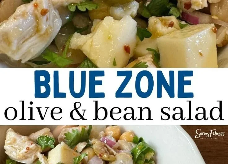 Colorful Blue Zone Bean Salad with various legumes and fresh vegetables
