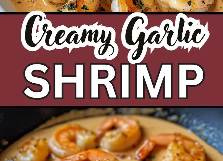 Creamy garlic shrimp served in a bowl with a rich sauce and herbs
