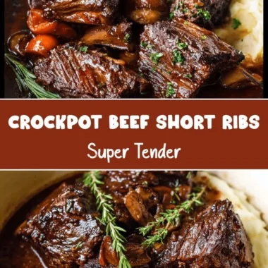 Crockpot beef short ribs served with vegetables and herbs