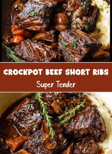 Crockpot beef short ribs served with vegetables and herbs