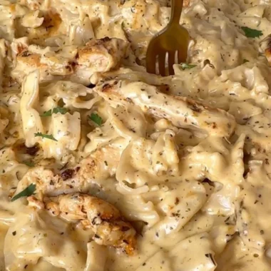 Creamy Dairy Free Chicken Alfredo served in a bowl