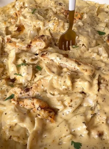 Creamy Dairy Free Chicken Alfredo served in a bowl