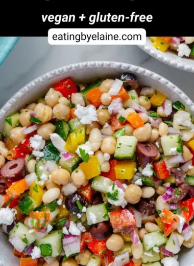Healthy Dense Bean Salad with colorful beans and fresh vegetables