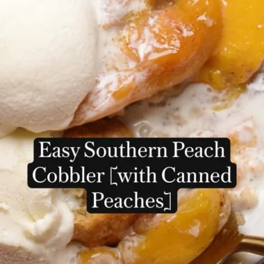 Delicious Easy Southern Peach Cobbler fresh out of the oven