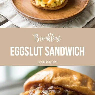Delectable Eggslut breakfast sandwich with egg and condiments