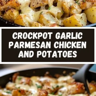 Garlic Parmesan Chicken and Potatoes Skillet dish garnished with herbs
