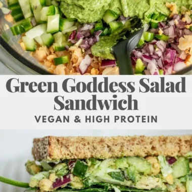 Delicious Green Goddess Salad Sandwich featuring fresh vegetables and creamy dressing