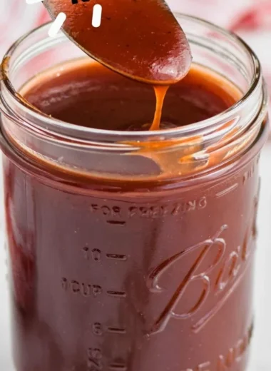 Bowl of homemade BBQ sauce made with three ingredients