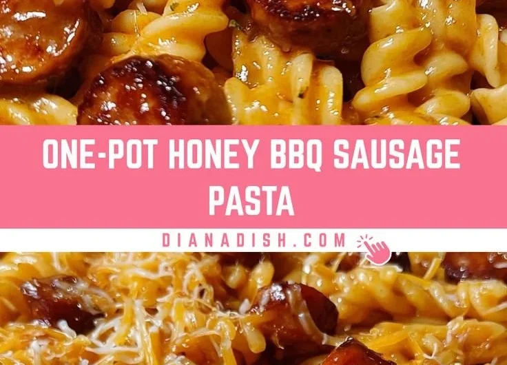 One-Pot Honey BBQ Sausage Pasta served in a bowl with fresh herbs on top