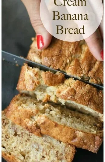 Freshly baked sour cream banana bread, perfect for breakfast and snacks.