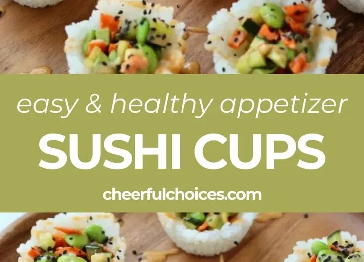 Delicious sushi cups filled with fresh ingredients and vibrant colors.