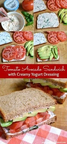 Delicious Tomato Avocado Sandwich on fresh bread with vibrant ingredients