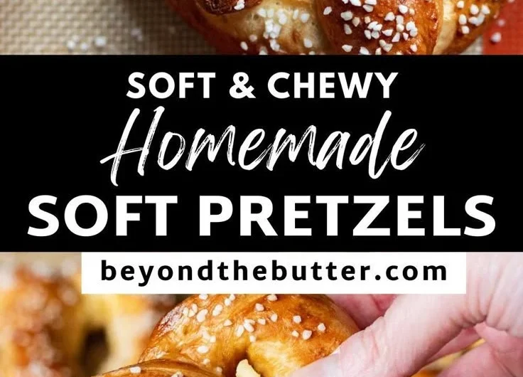 Delicious homemade soft pretzels fresh out of the oven, golden brown and chewy.
