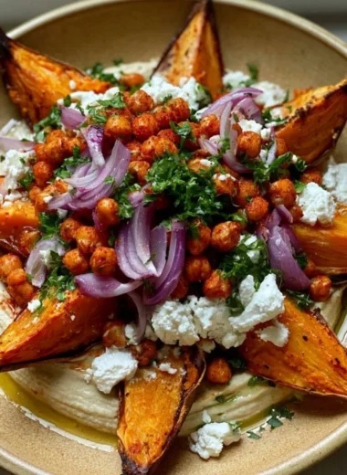 Delicious loaded roasted sweet potato topped with toppings for a healthy meal