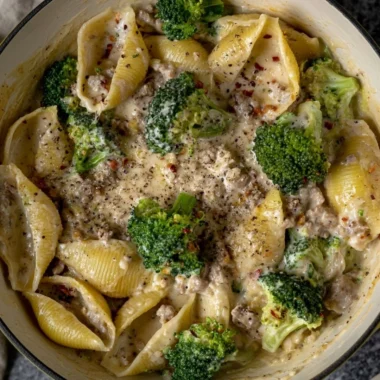One-Pot High Protein Pasta dish with fresh ingredients