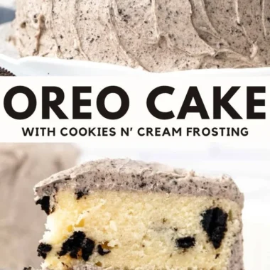 Delicious homemade Oreo Cake with chocolate layers and creamy frosting.