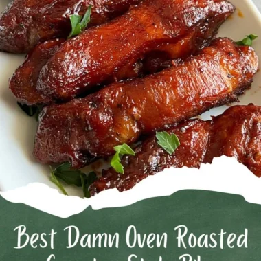 Oven-roasted country-style pork ribs on a serving platter