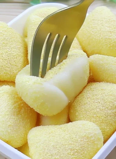 Deliciously pan-fried fresh milk mochi, soft and chewy with a stretchy texture.