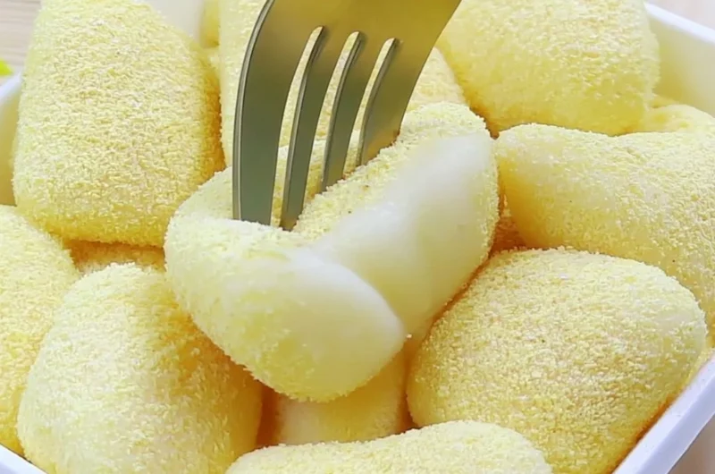 Deliciously pan-fried fresh milk mochi, soft and chewy with a stretchy texture.
