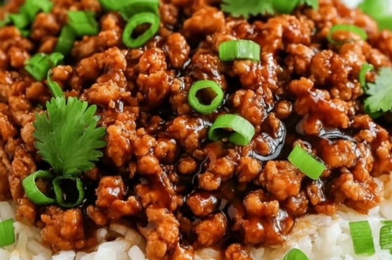 Sweet and savory honey garlic turkey dish served with vegetables