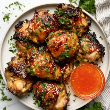 Deliciously grilled Thai chicken served with fresh herbs and spices