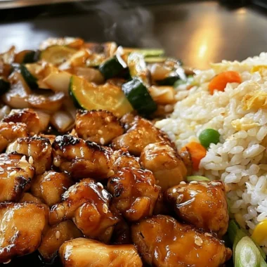 Delicious Blackstone Hibachi Chicken sizzling on a grill
