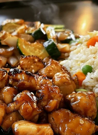 Delicious Blackstone Hibachi Chicken sizzling on a grill