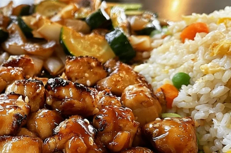 Delicious Blackstone Hibachi Chicken sizzling on a grill