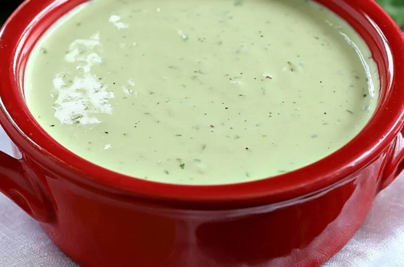Bowl of creamy jalapeño dip served with tortilla chips