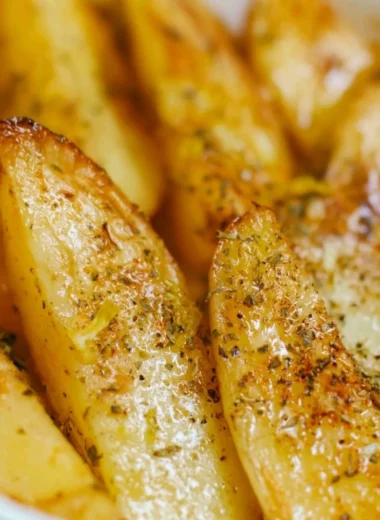 Cozy Greek Lemon Potatoes roasted with lemon and herbs.