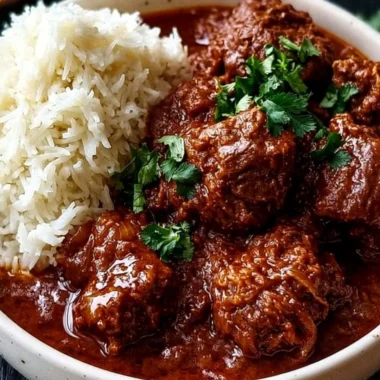 Cozy Lamb Madras Curry served in a bowl with aromatic spices