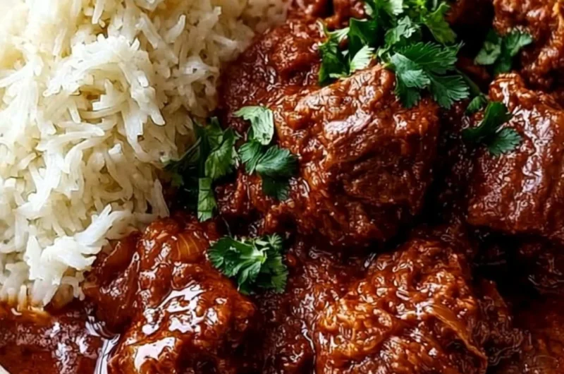 Cozy Lamb Madras Curry served in a bowl with aromatic spices