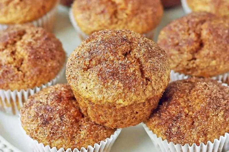 Delicious pumpkin muffins served with autumn spices