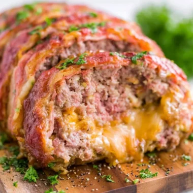 Deliciously smoked meatloaf served with sides, showcasing a perfect smoky flavor.