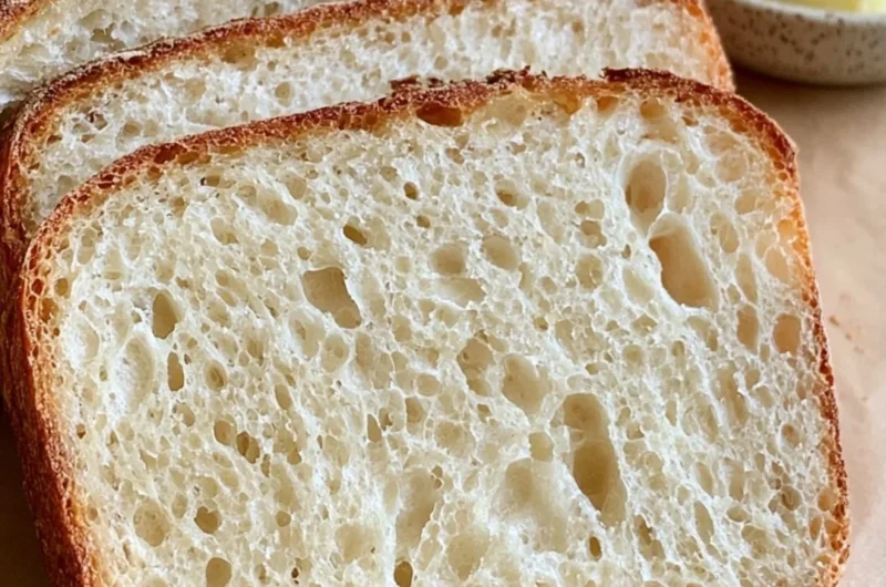 Cozy sourdough sandwich loaf fresh out of the oven