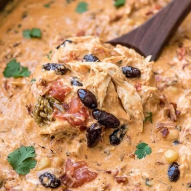 Creamy Slow Cooker Crack Chicken Chili with cream cheese and spices