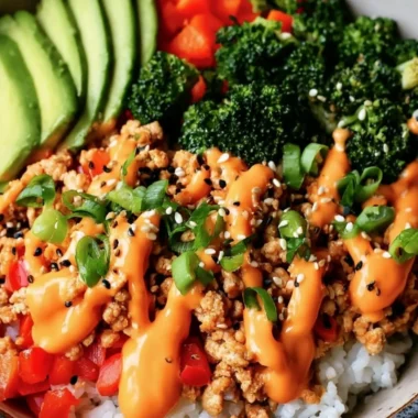 Delicious Bang Bang Turkey Bowls recipe with vibrant ingredients.