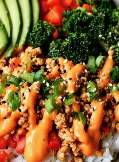 Delicious Bang Bang Turkey Bowls recipe with vibrant ingredients.